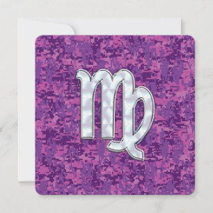 Virgo Zodiac Sign Pink Fuchsia Digital Camouflage