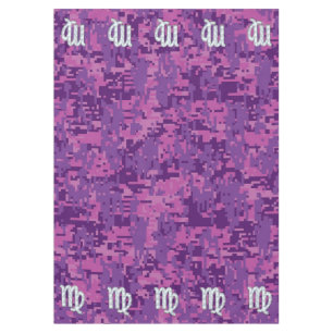 Virgo Zodiac Sign Pink Fuchsia Digital Camouflage Tablecloth