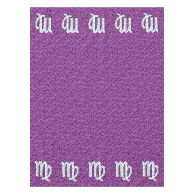 Virgo Zodiac Sign Pink Fuchsia Digital Camouflage Tablecloth (Front)