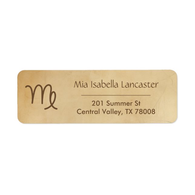 Virgo Zodiac Sign  - Return Address Labels (Front)