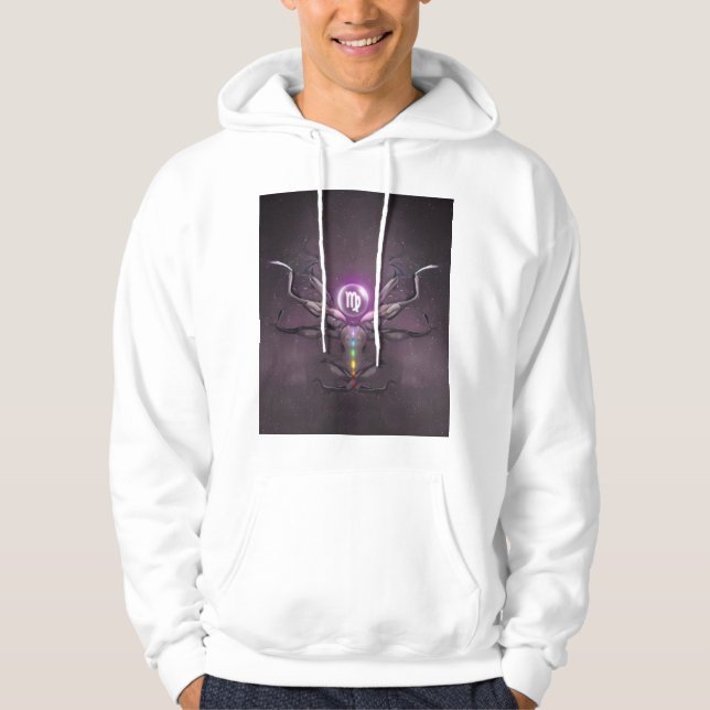 Virgo Zodiac Sign Seven Chakras Galaxy T-Shirt Hoodie (Front)