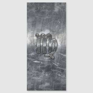 Virgo Zodiac Sign Silver Distressed Style