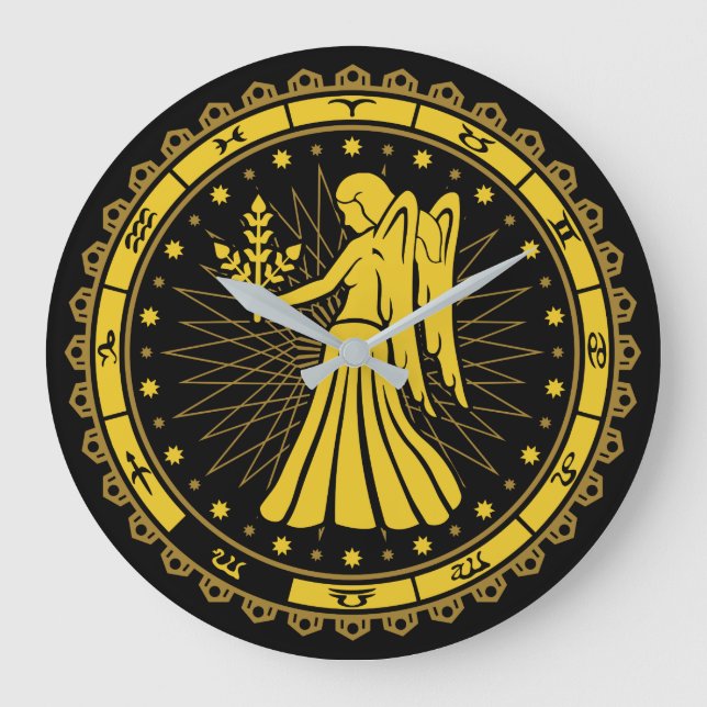 Virgo - Zodiac Sign - Symbol - Horoscope Large Clock (Front)