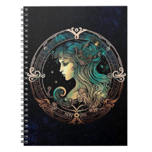 Virgo Zodiac Spiral Notebook
