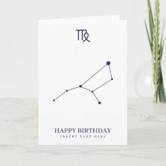 Virgo Zodiac Star Sign Custom Birthday Card