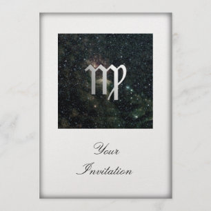 Virgo Zodiac Star Sign In Universe Party Event Invitation
