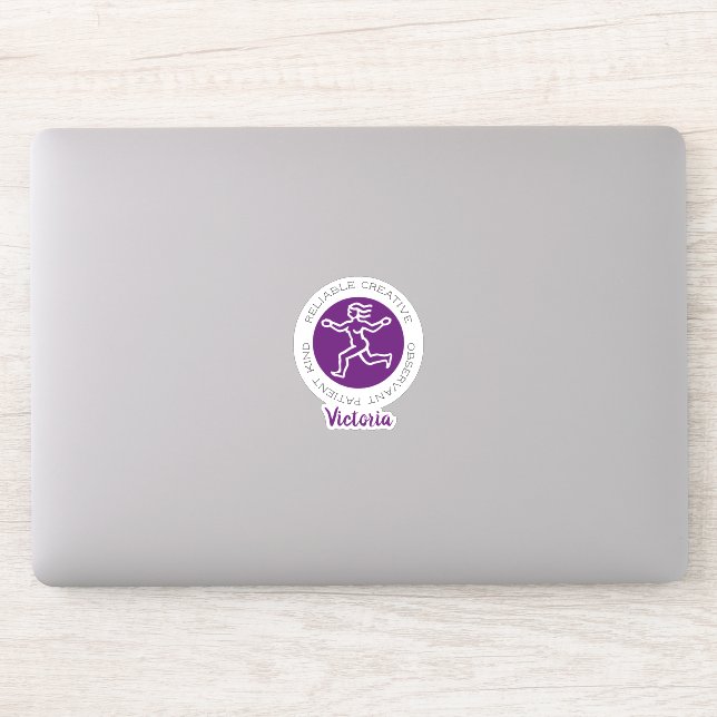 Virgo Zodiac Star Sign Traits Purple Sticker (Computer)
