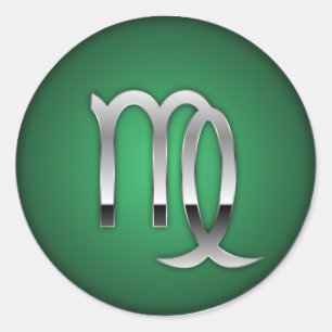 Virgo - Zodiac Symbol Classic Round Sticker