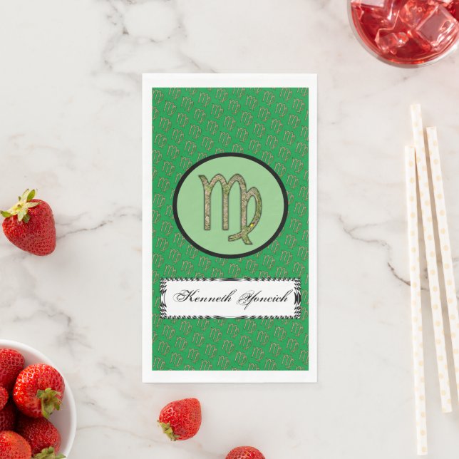 Virgo Zodiac Symbol Element by Kenneth Yoncich Napkin (Insitu)