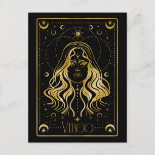 Virgo zodiac symbol postcard