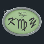 Virgo Zodiac Symbol Standard by Kenneth Yoncich Belt Buckle<br><div class="desc">Virgo Zodiac Symbol Standard,  Belt Buckle.
Images Copyright (C) Kenneth Kenji Yoncich. 
All Rights Reserved.</div>