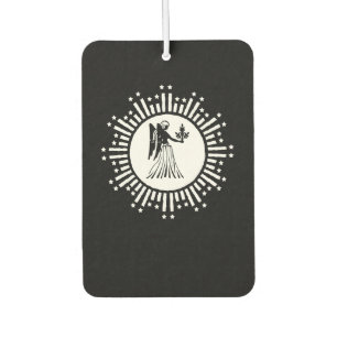 Virgo Zodiac Symbol with Stars & Radiant Sunburst Car Air Freshener