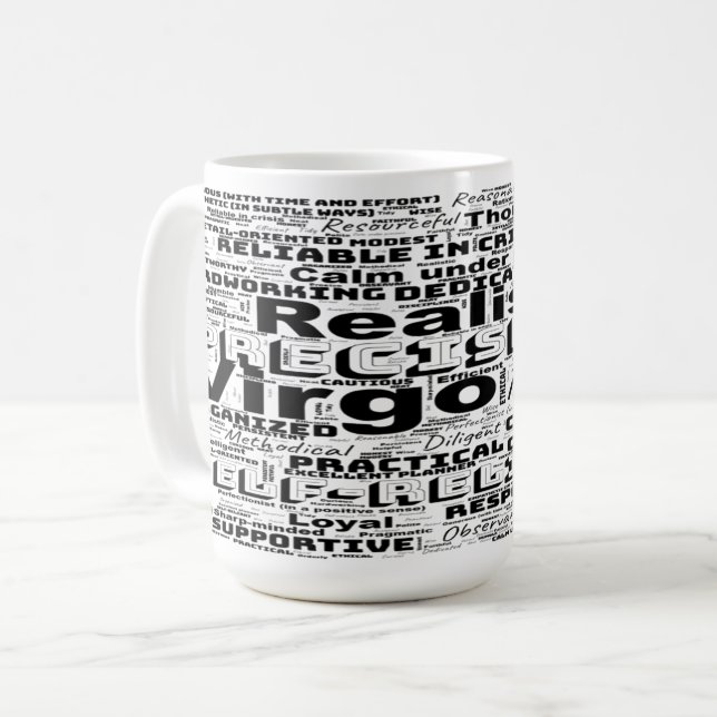 Virgo Zodiac Word Cloud Inspiration  Coffee Mug (Front Left)
