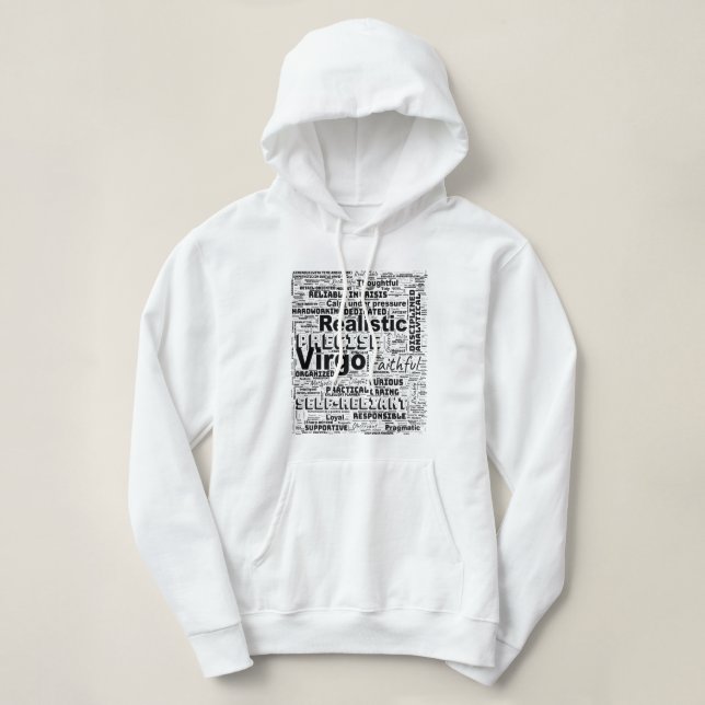 Virgo Zodiac Word Cloud Inspiration  Hoodie (Design Front)