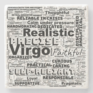 Virgo Zodiac Word Cloud Inspiration Stone Coaster