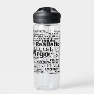 Virgo Zodiac Word Cloud Inspiration  Water Bottle