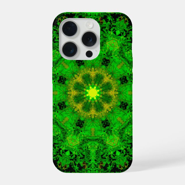Viridescent Green Kaleidoscope,  iPhone Case (Back)