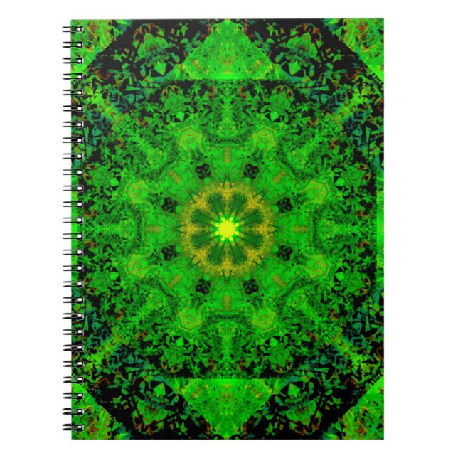 Viridescent Green Kaleidoscope,  Notebook (Front)