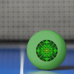 Viridescent Green Kaleidoscope,  Ping Pong Ball