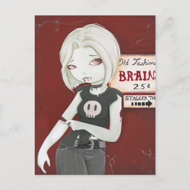 Virnia - Zombie punk goth Postcard (Front)