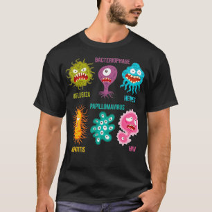 Virology Family Of Cute Colourful Viruses T-Shirt