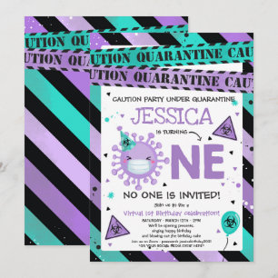 Virtual 1st Birthday Party Quarantine 1st Birthday Invitation