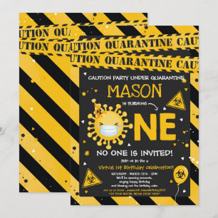 Virtual 1st Birthday Party Quarantine 1st Birthday Invitation