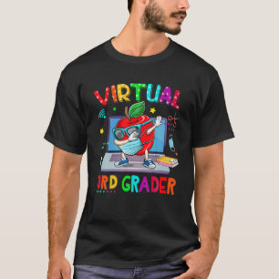 Virtual 3Rd Grader Squad Apple Mask Back To School T-Shirt