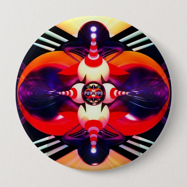 Virtual Abstract 10 Cm Round Badge (Front)