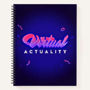 Virtual Actuality Vaporwave Retro 80s Style Notebook