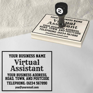 Virtual Assistant with Name, Address, etc Rubber Stamp