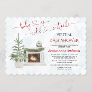 Virtual Baby Shower By Mail Baby Is Cold Outside Invitation