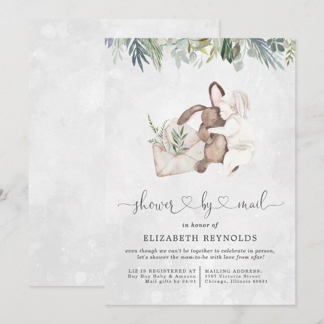 Virtual Baby Shower by Mail Invitation (Front/Back)