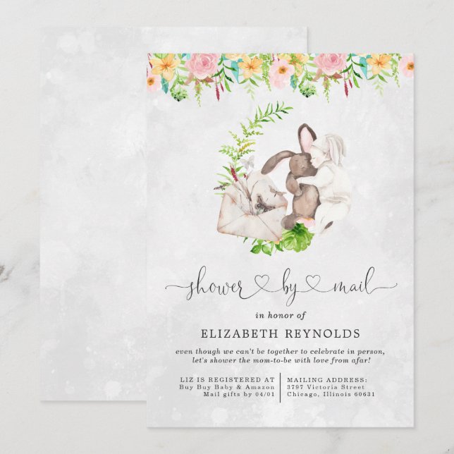 Virtual Baby Shower by Mail Invitation (Front/Back)
