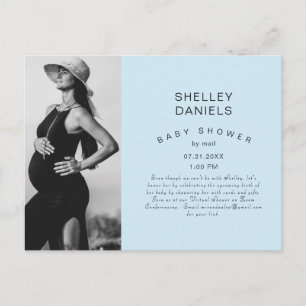 Virtual Baby Shower by Mail Photo Blue Invitation Postcard