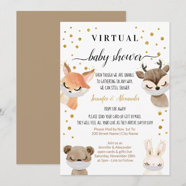 Virtual Baby Shower Invitation (Front/Back)
