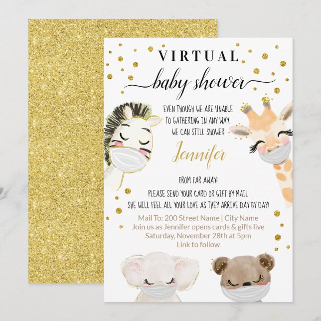 Virtual Baby Shower Invitation (Front/Back)