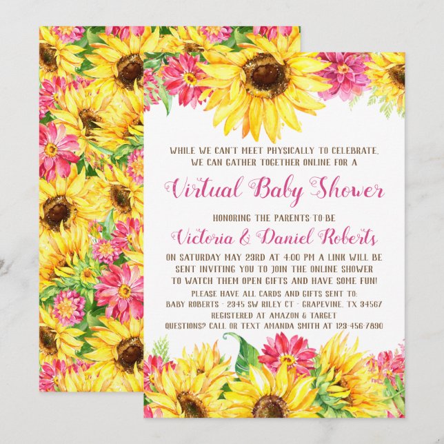 Virtual Baby Shower Invitation (Front/Back)