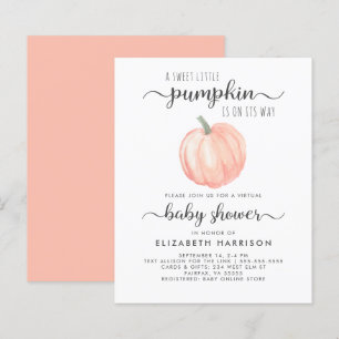 Virtual Baby Shower Orange Pumpkin Invitation