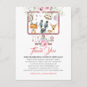 Virtual Baby Shower Thank You Postcard