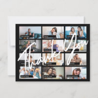 Virtual birthday custom 12 photo elegant thank you