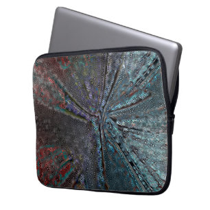 Virtual blue mould and rust on holey crooked mosai laptop sleeve