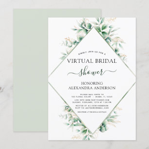 Virtual Bridal Shower Botanical Greenery Invitation