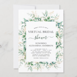Virtual Bridal Shower Botanical Greenery Invitation