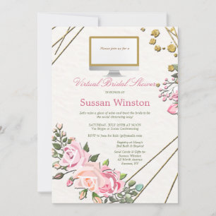 Virtual Bridal Shower Floral Invitation