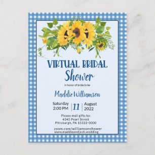 Virtual Bridal Shower Rustic Country Floral Postcard