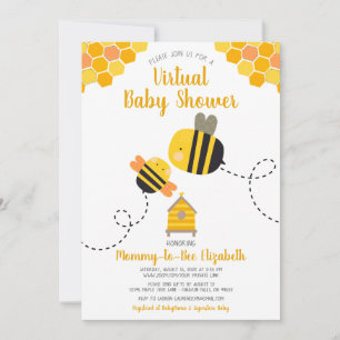 Virtual Cute Sweet Kawaii Mummy to Bee Baby Shower Invitation