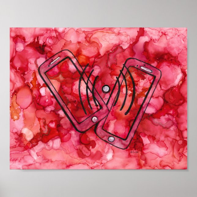  Virtual Cyber Connections via Cell Phones Print (Front)