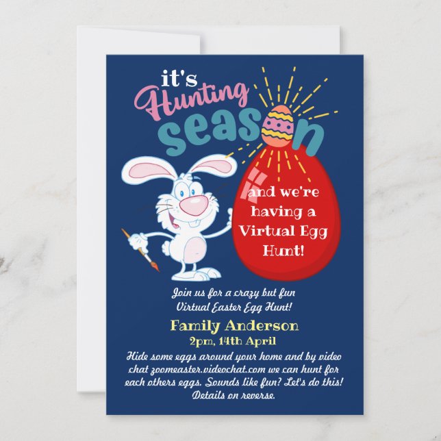 Virtual Easter Egg Hunt! Video Chat Invitations (Front)
