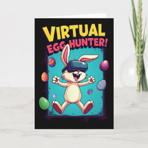 Virtual Egg Hunter - Funny Gamer Bunny Vr Easter G Card